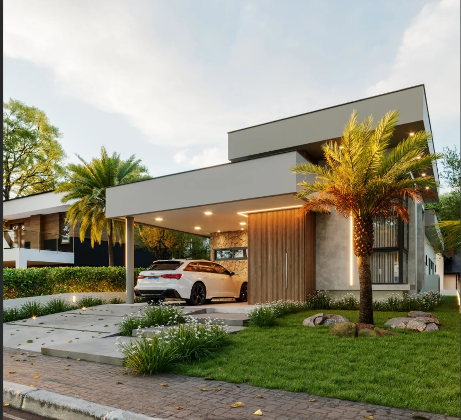 Casa térrea moderna de 150 m² com 03 suítes e piscina