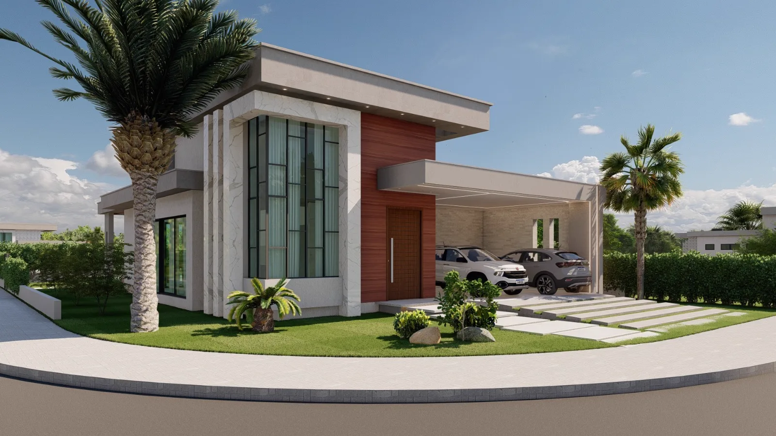 Casa intermediária de 220 m² com 04 suítes e piscina